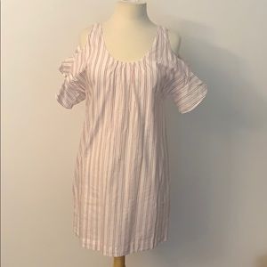 Madewell dress. White color with red pinstripes.
